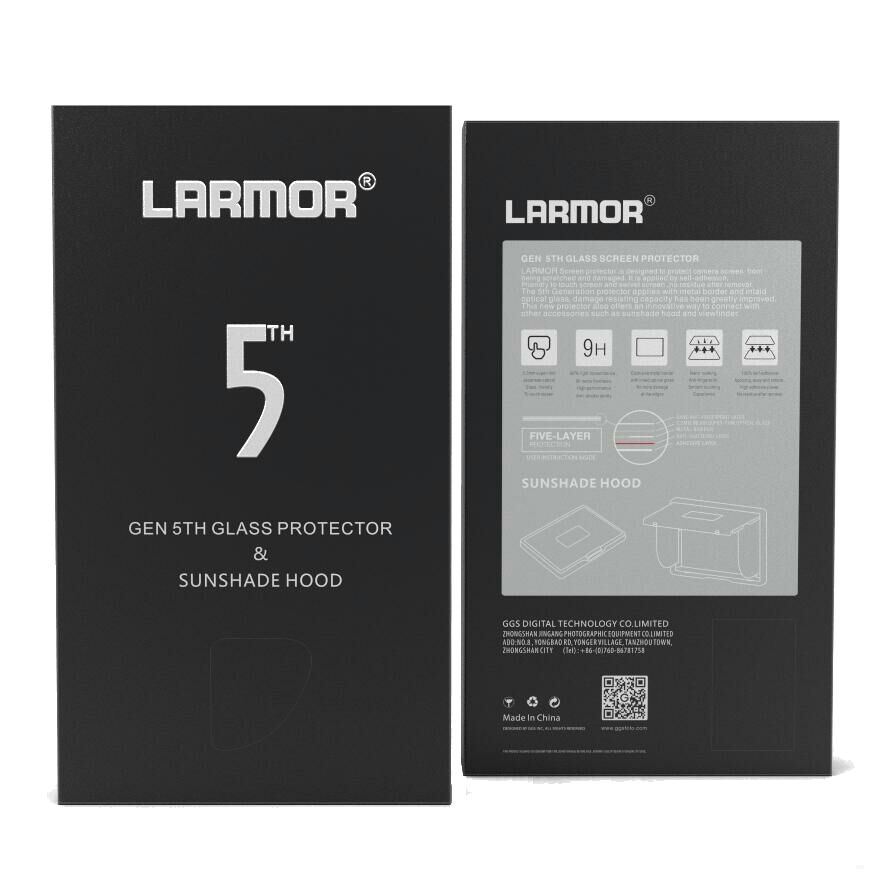 GGS Larmor screenprotector en Sunshade Hood Fuji GFX-50S/R