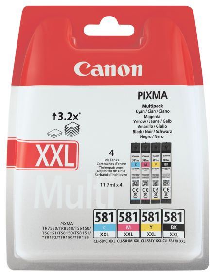 Canon Cli 581Xxl Multi 4 Pack Cmybk canon kopen in de aanbieding Canon Cli 581Xxl Multi 4 Pack Cmybk canon kopen in de aanbieding