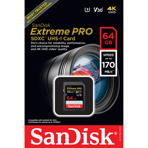 Sandisk Sdxc Extreme Pro 64Gb 170Mbs V30 U3 Uhs sandisk kopen in de aanbieding