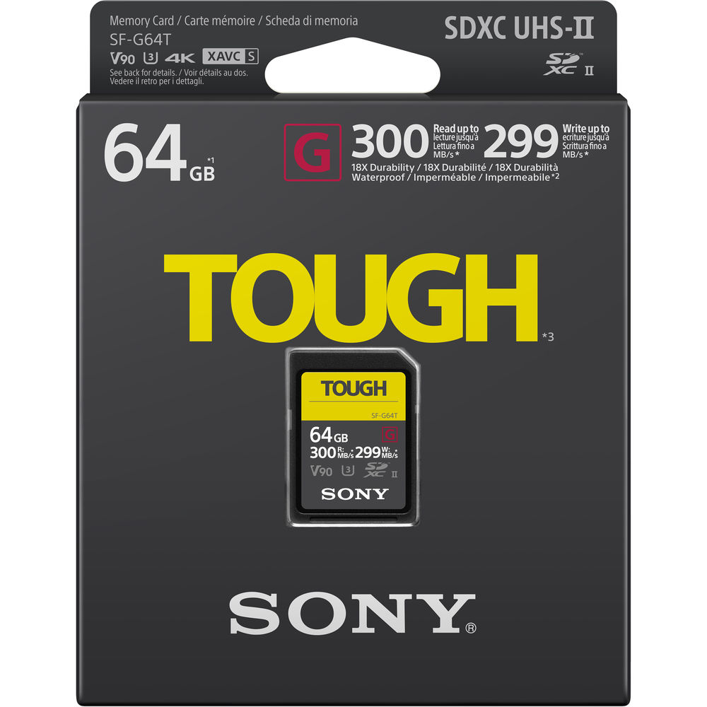Sony Tough Professional SDXC 64 GB - CL10 UHS-II R300 W299 U3 V90