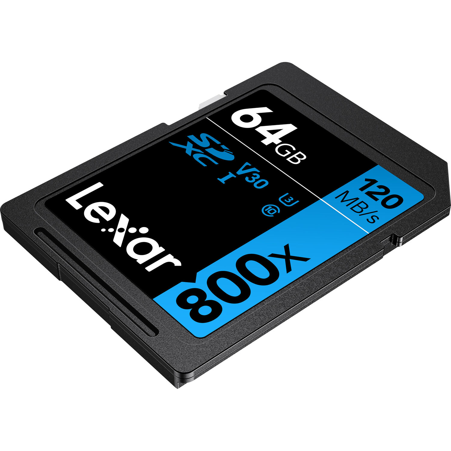 Lexar SDXC Blue Series UHS-I 800x 64GB V30 4K video, snelheid tot 120MB/s