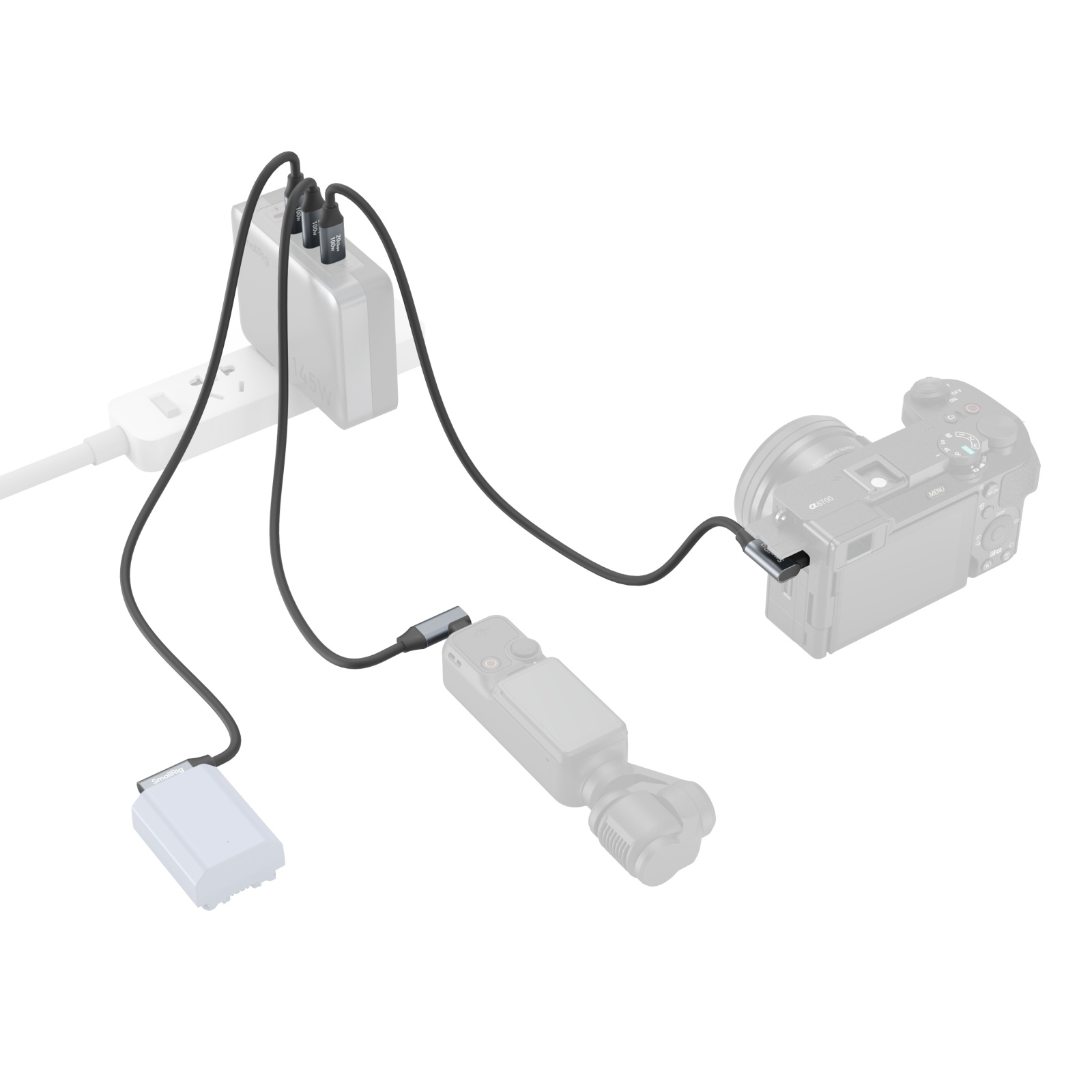 SmallRig USB C (Straight) To USB C (Angled) Data Cable 35cm