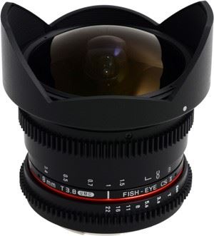 Samyang 8mm T3.8 Diagonal Fisheye VDSLR CS-II Canon