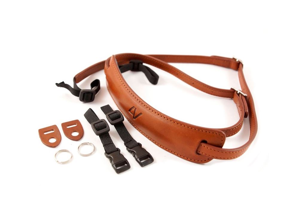 4V Lusso Medium Neck Strap Tuscany Leather Brown/Brown