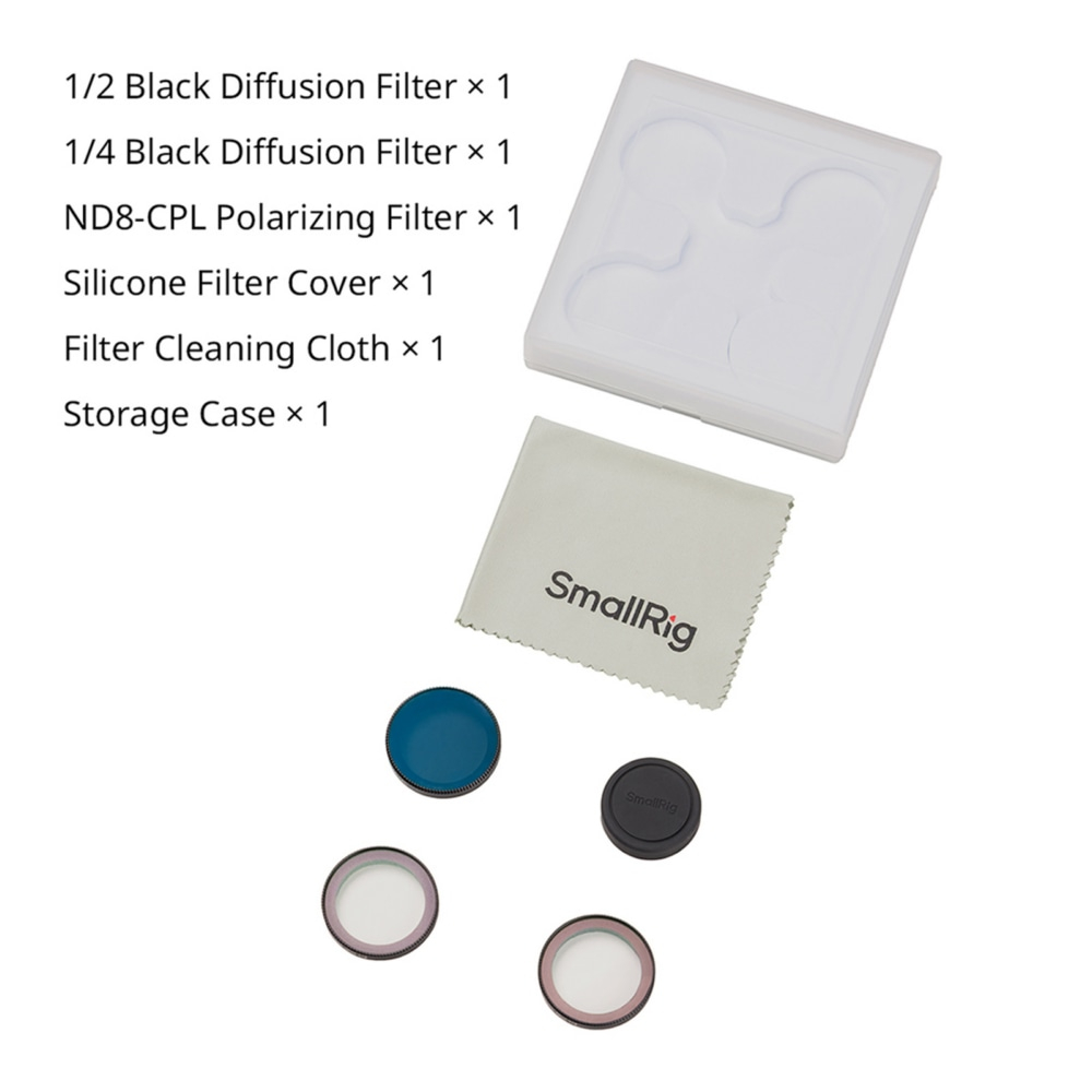 SmallRig 5789 1/2 and 1/4 Black Diffusion Filter Kit For DJI Osmo Nano