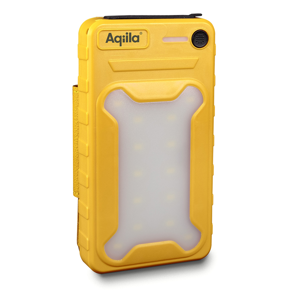 Aqiila Solar Powerbank 10000mAh, 20W, Uitklapbare zonnepanelen, 1x USB-C, 1x USB-A, IP54, ingebouwde LED-lamp, Zonne oplader Powerbird Geel