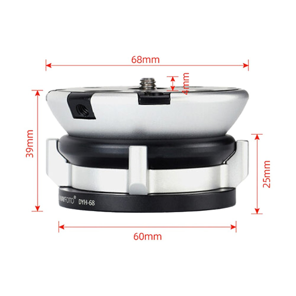 SUNWAYFOTO LB-68 Leveling Base Statiefkop 22 lbs (10kg) draagvermogen SUNWAYFOTO LB-68 Leveling Base Statiefkop 22 lbs (10kg) draagvermogen