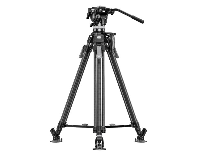 Leofoto LVF-143C+FH-5L Twin-leg Carbon Fiber Video Tripod Kit With Fluid Head FH-5L