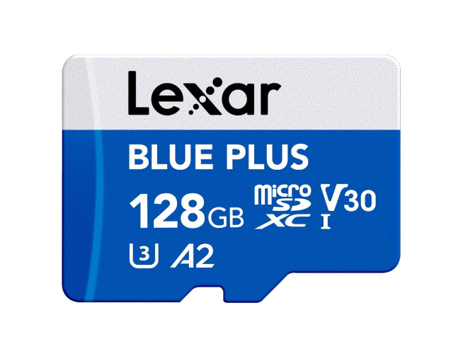 Lexar MicroSDHC Blue Plus UHS-I 128GB V30 Read 100MB/s With SD Adapter