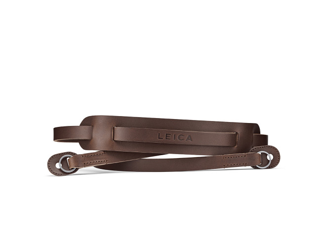 Leica Leather Carrying Strap with Shoulderpad - Donkerbruin