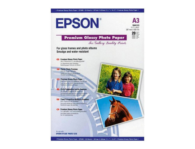 Epson Premium Glossy A3+ Photo Paper 255g 20vel