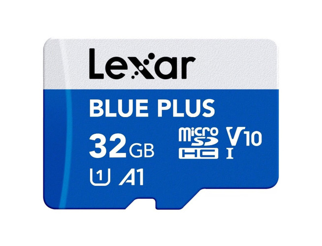 Lexar MicroSDHC Blue Plus UHS-I 32GB V10 Read 100MB/s With SD Adapter