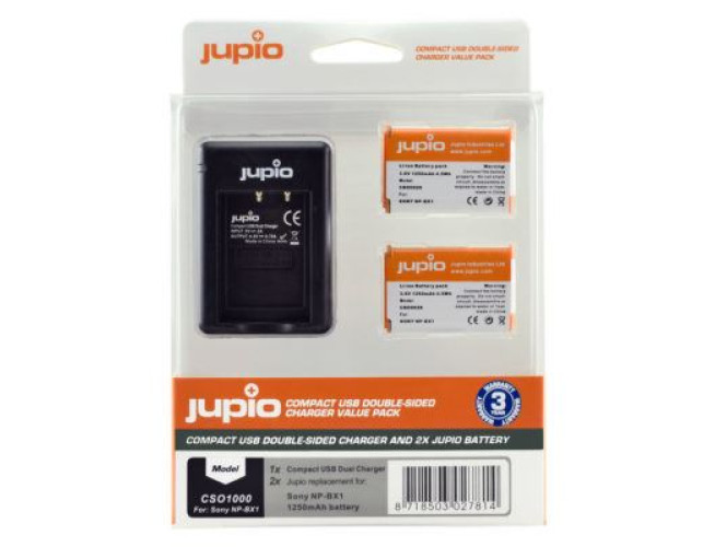 Jupio Kit: 2x Battery NP-BX1 + Comp.USB Double-Sided Charger