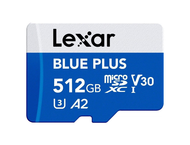 Lexar MicroSDHC Blue Plus UHS-I 512GB V30 Read 170MB/s With SD Adapter