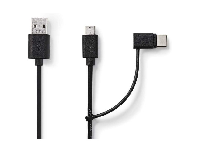 Nedis 2-in-1 sync- en oplaadkabel USB-A Male - USB micro-B