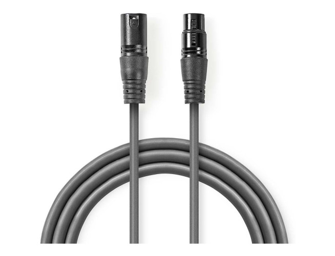 NEDIS XLR 3 PINS MALE-FEMALE KABEL 1M