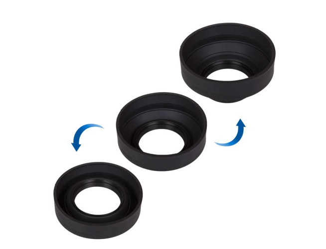 Caruba Rubberen zonnekap 3 in 1 52mm