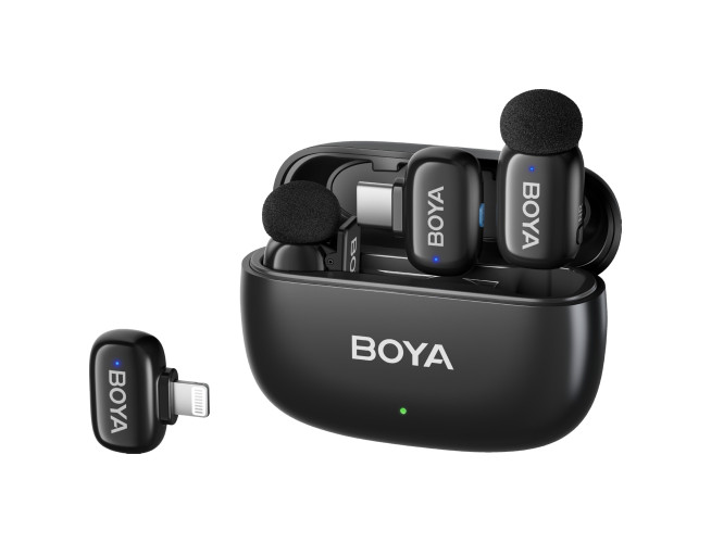 Boya MINI-12 Ultra-Mini Wireless Microphone 2TX + 2RX - Zwart