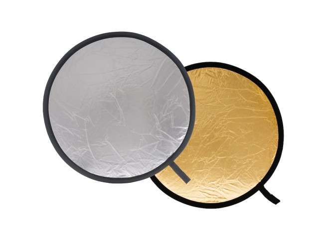 Delamax 2 in 1 reflectiescherm rond 55cm goud/zilver