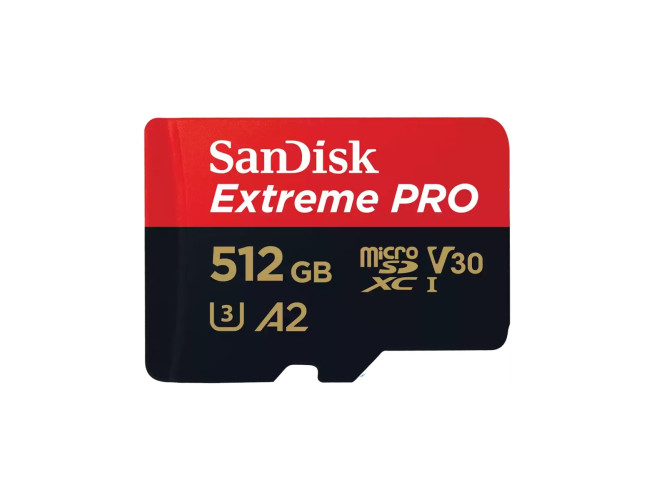 SanDisk Extreme Pro MicroSDXC 512GB 200MB/s A2 V30 + SD adapter
