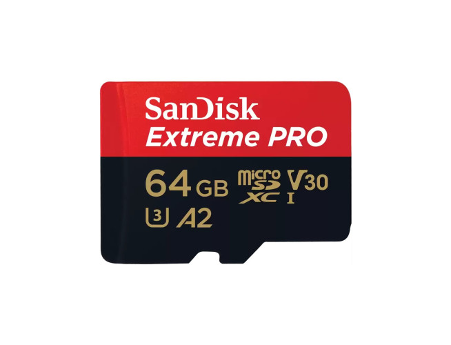 SanDisk Extreme Pro MicroSDXC 64GB 200MB/s A2 V30 + SD adapter