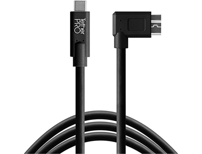 TetherTools TetherPro USB 3.0 To Micro-B Right Angle 4.6m BK
