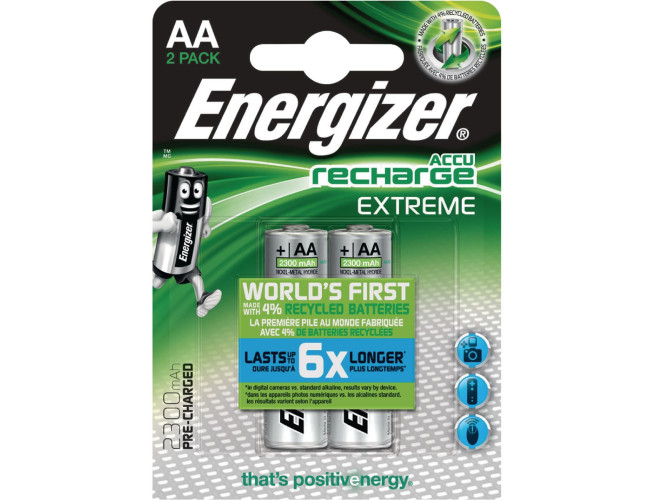 Energizer Oplaadbare NiMH Batterij AA 1.2 V Extreme 2300 mAh