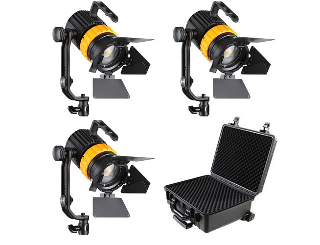 Falcon Eyes Bi-Color Mini LED Fresnel Set P-5AD-K3