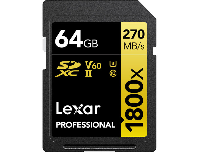 Lexar SDXC Professional 64GB 1800X UHS-II V60 Gold