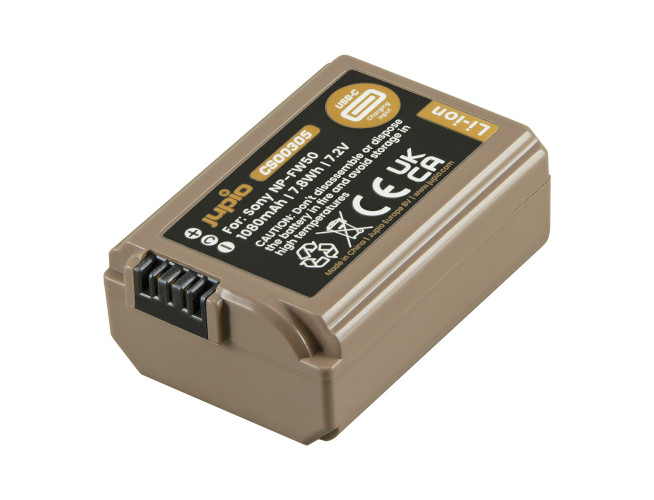Jupio NP-FW50 Ultra C 1080mAh accu met USB-C