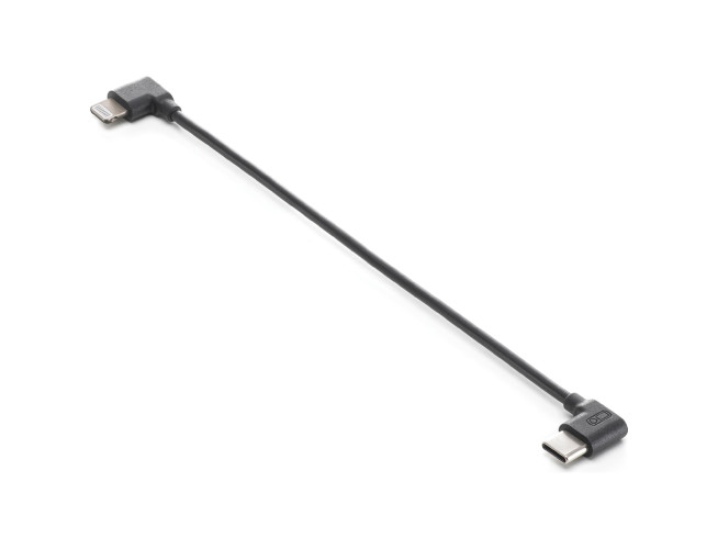 DJI Phone Charging/Audio Recording Cable (USB-C to Lighting, 15 cm) Black