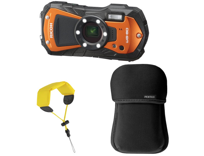 Ricoh WG-80 Orange kit met tas en drijfriem