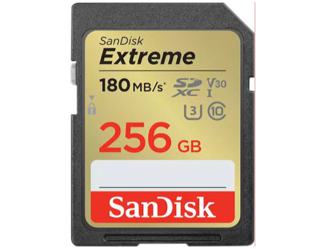 SanDisk Extreme 256GB SDXC Memory Card 180MB/s