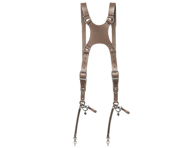 The Hantler Dual camera harness Warm Taupe S/M