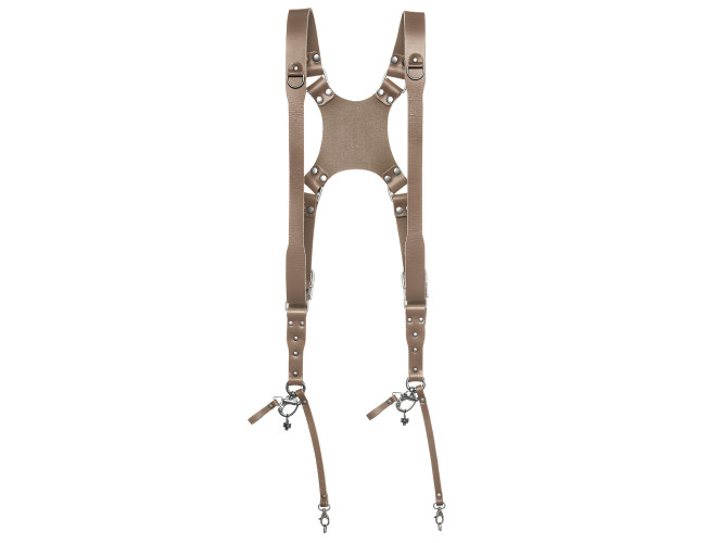 The Hantler Dual camera harness Warm Taupe L/XL