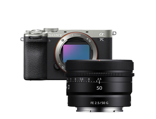 Sony A7C II Zilver + FE 50mm f/2.5 G