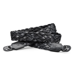 Leica Carrying Strap, flat braided rayon & leather cord, black
