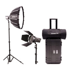 Nanlite Forza 60 LED dual kit met lightstand, softbox, fresnel en koffer