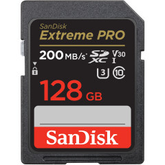 SanDisk Extreme Pro 128GB SDXC Memory Card 200MB