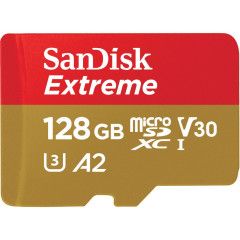 Sandisk MicroSDXC Extreme 100MB/s V30 + SD adapter - 128GB