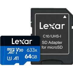 Lexar MicroSD Blue Series UHS-I 633X 64GB V10