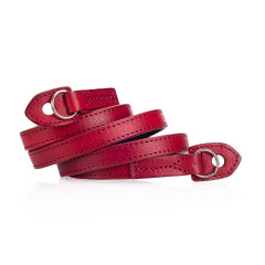 Artisan & Artist Acam 280 Camera riem Italiaans leer Rood