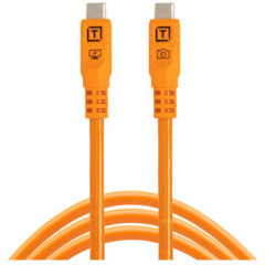 TetherTools TetherPro Optima 10G USB-C 10' (3m) Straight to Straight, High-Visibility Orange