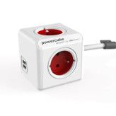 Allocacoc PowerCube Extended USB Rood 1,5 Meter (FR)