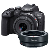 Canon EOS R10 + RF-S 18-45mm + EF-EOS R Adapter