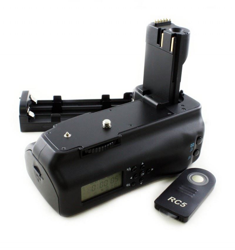 Delamax LCD batterijgrip voor Canon 30D 40D 50D (BG-E2)