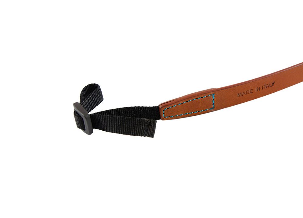 4V Design Classic Medium Neck Strap Tuscany Leer - Natural/Cyan