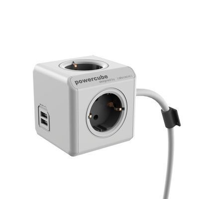Cameraland Allocacoc PowerCube Extended USB Grijs 1,5 Meter aanbieding