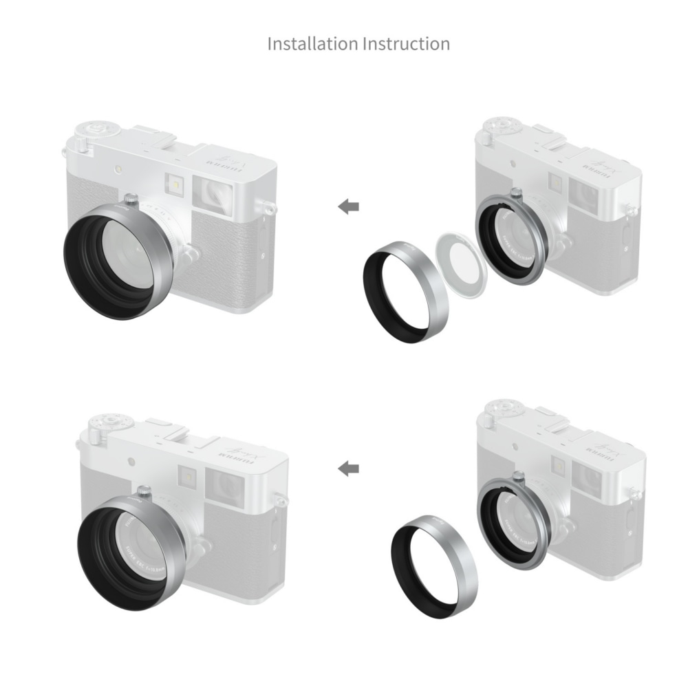 SmallRig 5393 Lens Hood For Fujifilm X Half (Silver)