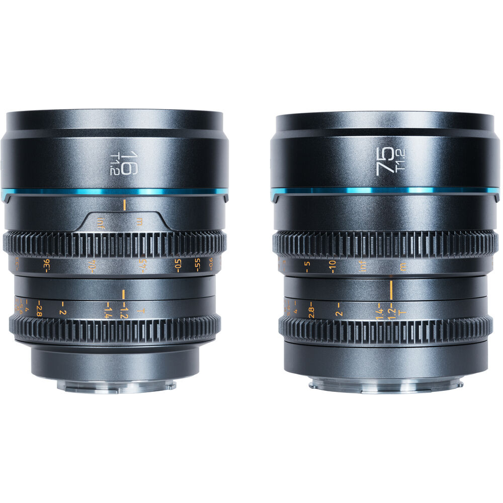Sirui Nightwalker 16mm & 75mm T1.2 S35 Set Canon RF Gunmetal